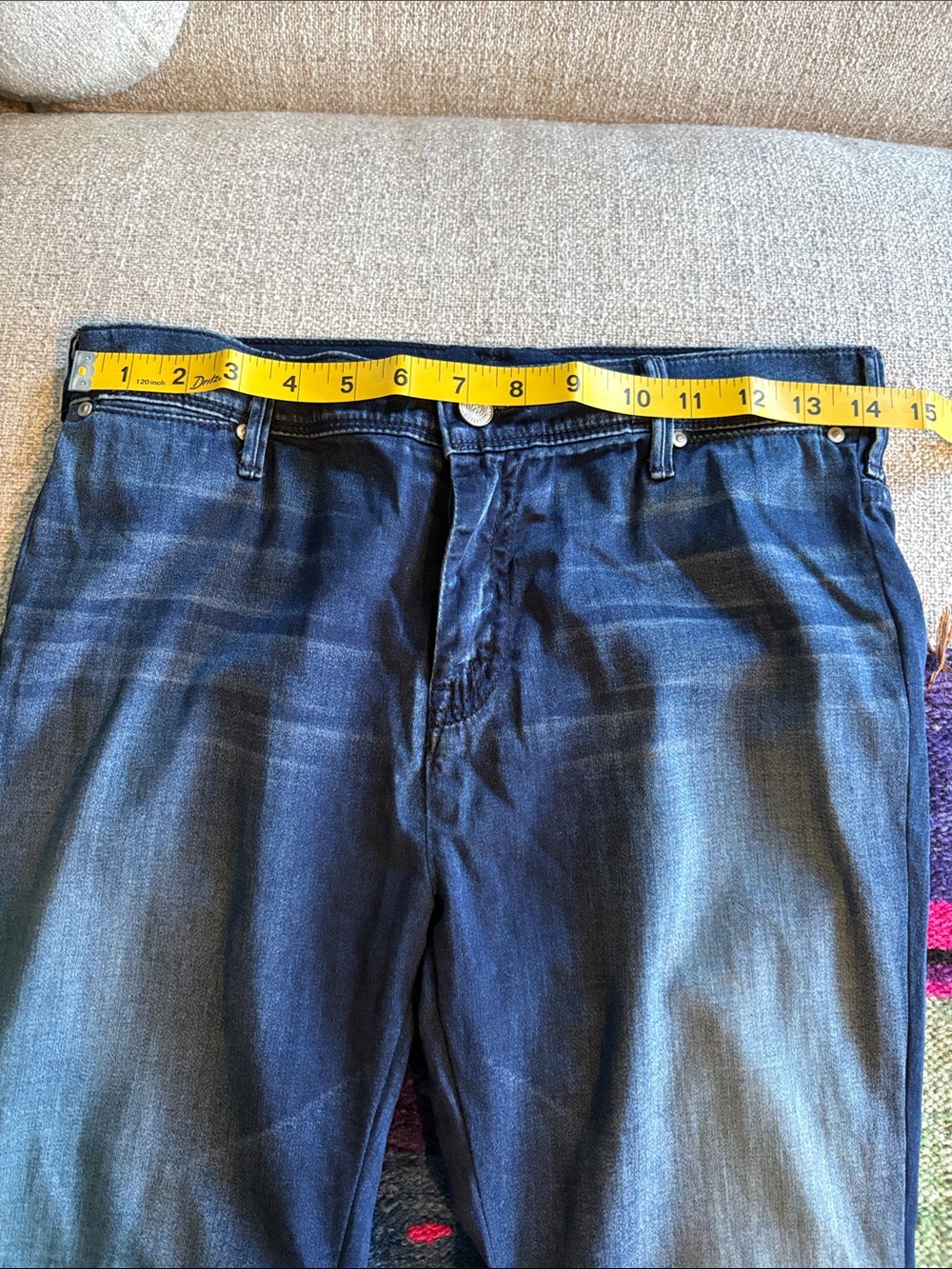 MOTHER The Daydreamer Boot Cut Jeans Night Spice Blue Whiskered Size 29 - Picture 11 of 14